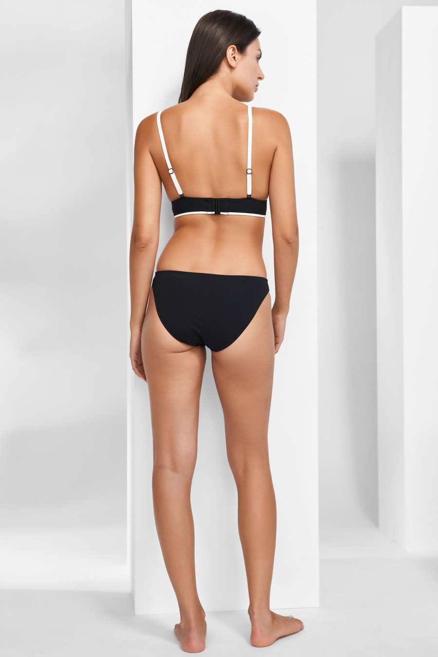 Damen Maryan Mehlhorn | Long-Line Top|Low-Waist Bottoms Black-White