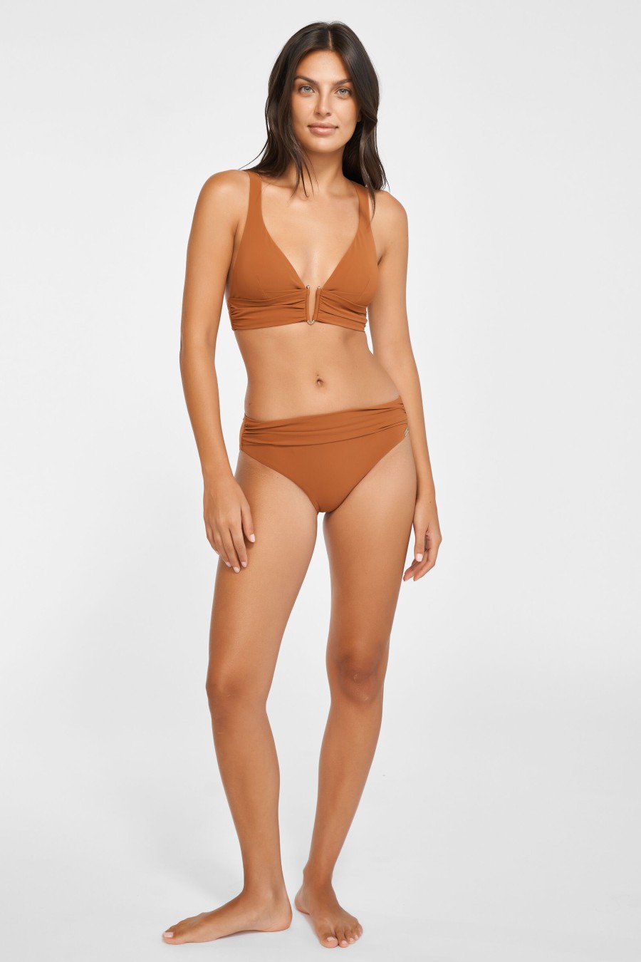 Damen Maryan Mehlhorn | Low-Plunge Top|Gathered Bottoms Whisky