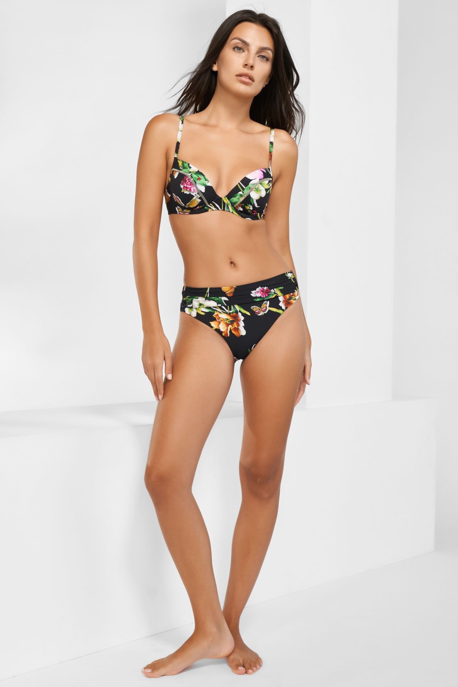 Damen Maryan Mehlhorn | Underwire Top|Gathered Bottoms Black-Brights