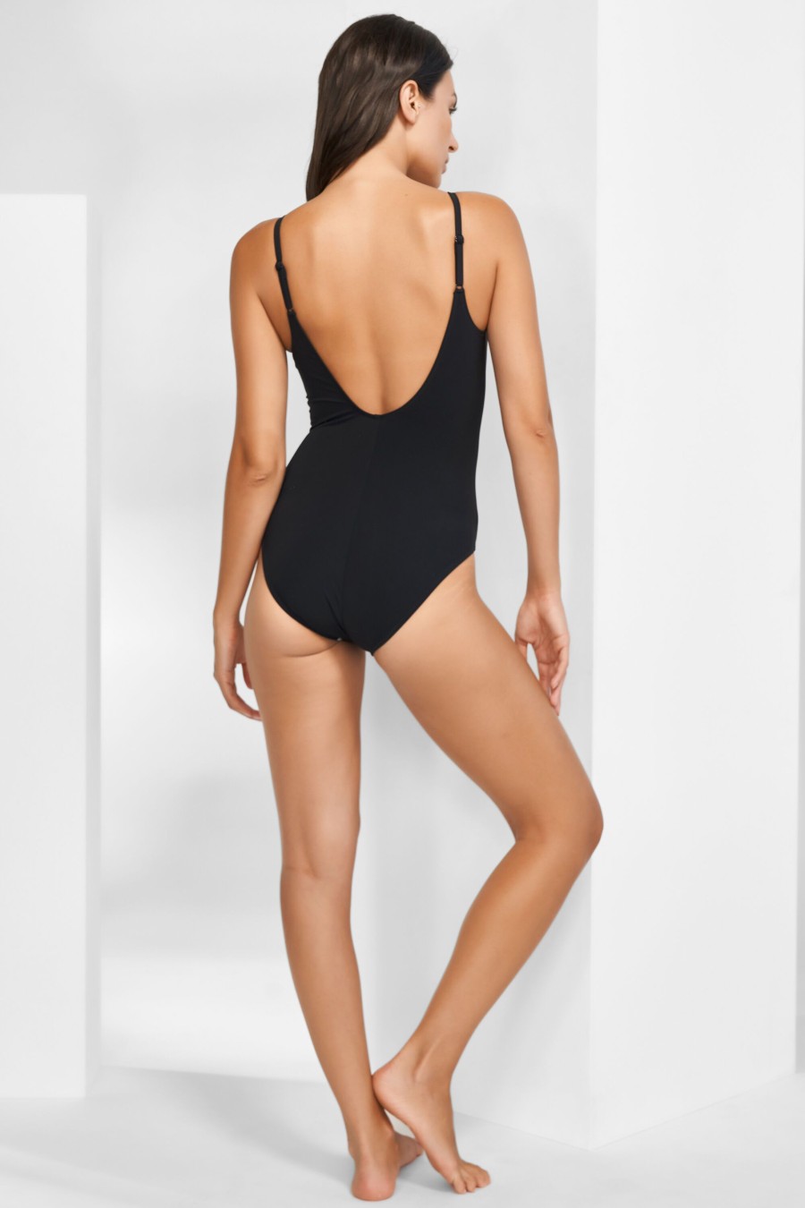 Damen Maryan Mehlhorn | Strapping Swimsuit Black-White