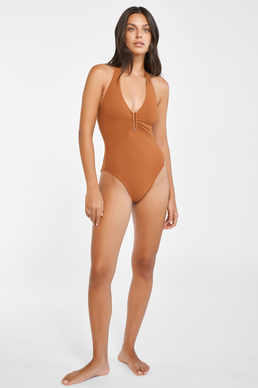 Damen Maryan Mehlhorn | Halter Swimsuit Whisky