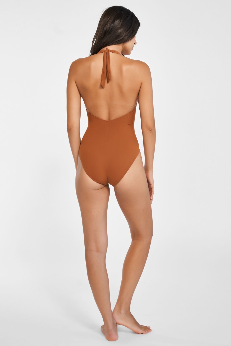 Damen Maryan Mehlhorn | Halter Swimsuit Whisky