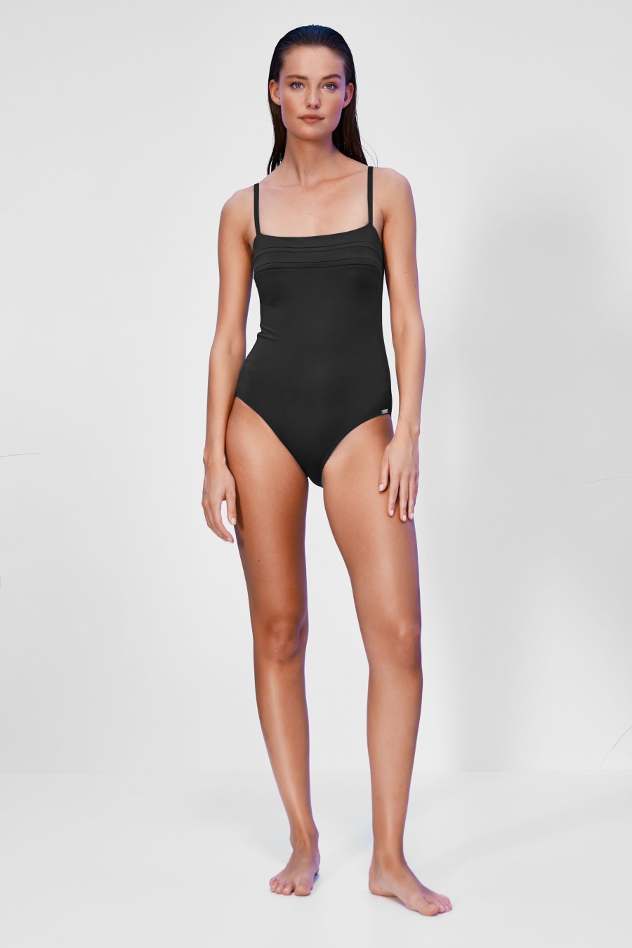 Damen Maryan Mehlhorn | Minimalist-Cut Swimsuit Black