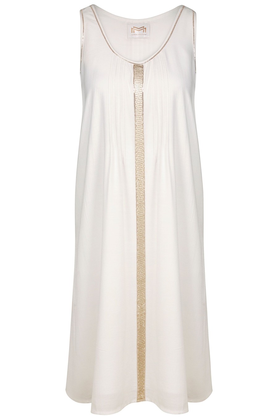 Damen Maryan Mehlhorn | Hand-Embroidered Dress Natural White