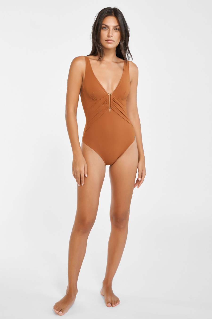 Damen Maryan Mehlhorn | V-Neck Swimsuit Whisky