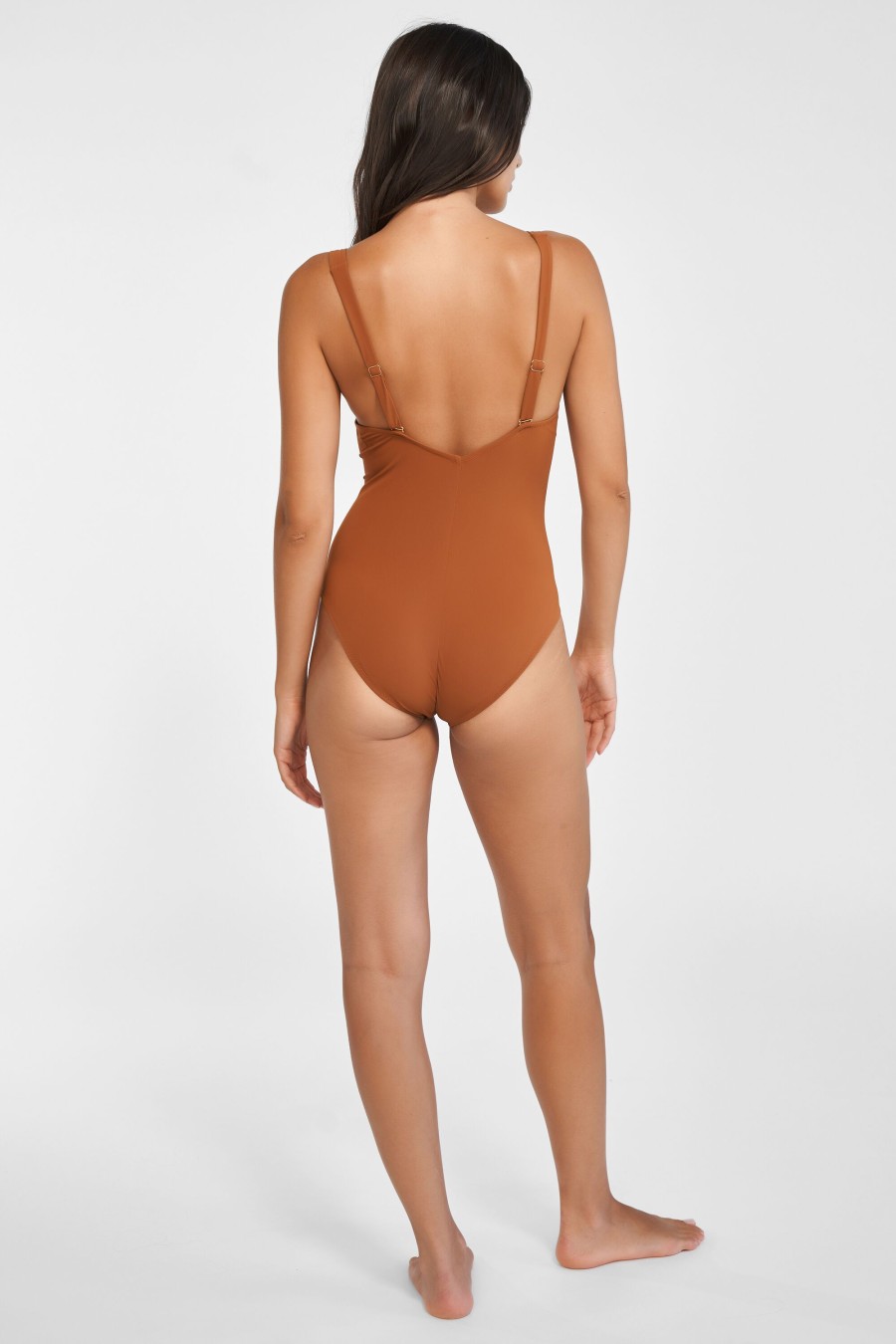 Damen Maryan Mehlhorn | V-Neck Swimsuit Whisky