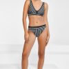 Damen Maryan Mehlhorn | Long-Line Top|Bikini Bottoms Black-White