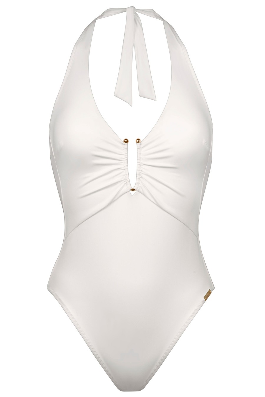 Damen Maryan Mehlhorn | Halterneck Swimsuit Natural White