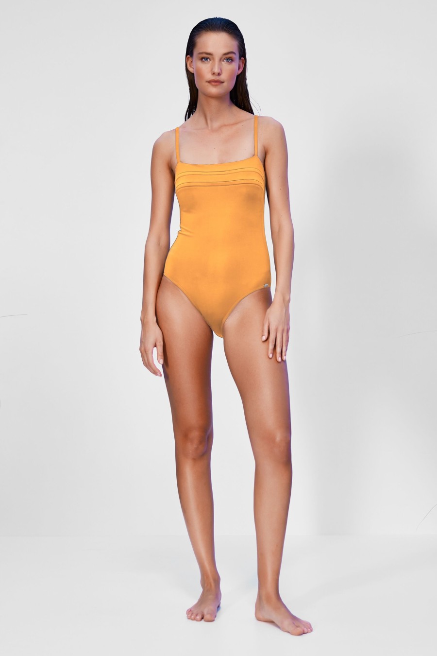 Damen Maryan Mehlhorn | Minimalist-Cut Swimsuit Mineral Yellow