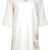 Damen Maryan Mehlhorn | Hand-Embroidered Tunic Natural White